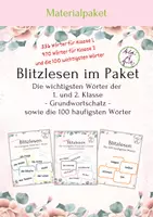 Vorschau - Stundenentwürfe - Blitzlesen-Materialpaket Grundwortschatz Klasse 1 & 2 sowie die 100 häufigsten Wörter - Deckblatt
