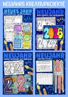 Vorschau - Arbeitsblätter - Kreativpaket für das Neue Jahr 2026 - Neujahrs Materialpaket 🍀 - Deckblatt