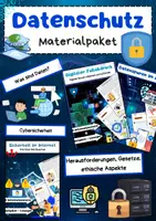 Vorschau - Arbeitsblätter - Datenschutz Materialpaket: Daten, Internetsicherheit, Digitaler Fußabdruck - Deckblatt