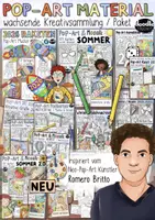 Vorschau - Mal- und Bastelvorlagen - Pop-Art Kunst / 👨🏼🎨 Materialpaket (Vorlagen, Würfel, Feste, Feiertage, Jahreszeiten...) - Deckblatt