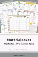Vorschau - Spiele - Materialpaket: Spielend Wortarten lernen – Jahreszeiten-Set (Frühling, Sommer, Herbst, Winter & Weihnachten) | Sprachspiele + Arbeitsblätter zu Nomen, Verben, Adjektiven - Deckblatt