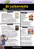 Vorschau - Arbeitsblätter - 89 Lückentexte für den Kunstunterricht | Großes Materialpaket | Kunst & Kunstgeschichte - Deckblatt