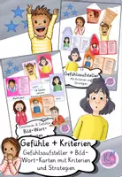 Vorschau - Fördermaterial/Inklusion - Materialpaket Gefühle (Bild - Wort - Karten + Gefühlsaufsteller) --> Mit Erkennungsmerkmalen - Deckblatt