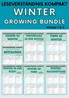 Vorschau - Arbeitsblätter - Winter | Leseverständnis Growing Bundle, Klasse 1 & 2 - Deckblatt