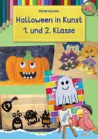 Vorschau - Mal- und Bastelvorlagen - Kunst Halloween, Klasse 1, Klasse 2, Grundschule, Materialpaket - Deckblatt