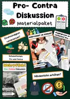 Vorschau - Arbeitsblätter - Pro- Contra-Diskussionen Materialpaket: Handyverbot, Schuluniformen, Wehrpflicht - Deckblatt