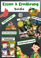 Vorschau - Stundenentwürfe - Essen & Ernährung Bundle: Nährstoffe, Verdauung, Ernährungsformen, Gesellschaft - Deckblatt