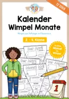 Vorschau - Arbeitsblätter - Bundle: Wimpel zu den Monaten (12 Stück) - Deckblatt