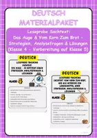 Vorschau - Stationenlernen - Materialpaket Sachtextpaket: Vom Korn zum Brot + Das Auge – 2 Sachtexte, Strategien, Aufgaben & Lösungen Klasse 4 & Vorbereitung auf Klasse 5 - Deckblatt