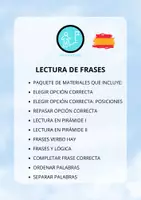 Vista previa - Hojas de trabajo - PAQUETE DE MATERIALES: LECTURA FRASES - Portada