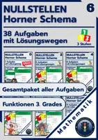 Vorschau - Arbeitsblätter - Horner Schema | 38 Aufgaben + Lösungen zu Nullstellen - Deckblatt