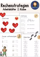 Vorschau - Arbeitsblätter - Rechenstrategien Addieren und Subtrahieren 2. Klasse Arbeitsblätter - Deckblatt