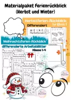 Vorschau - Arbeitsblätter - Materialpaket Herbstferien Weihnachtsferien Rückblick - Deckblatt