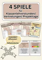 Vorschau - Arbeitsblätter - Spiele für Klassenlehrer & Vertretung – Team & Bewegung | Klasse 5–7 - Deckblatt