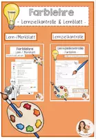 Vorschau - Arbeitsblätter - Farblehre - Lernzielkontrolle & Lernblatt - Deckblatt