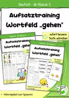 Vorschau - Arbeitsblätter - Wortfeld gehen – Materialpaket | Klasse 3–4 - Deckblatt