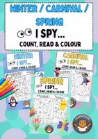 Vorschau - Arbeitsblätter - Winter / Carnival / Spring: I Spy... (Count, Read & Colour) (Bundle) - Deckblatt