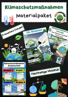Vorschau - Arbeitsblätter - Klimaschutzmaßnahmen Materialpaket: Erneuerbare Energien, CO₂, Mobilität, Nachhaltigkeit & Klimapolitik - Deckblatt