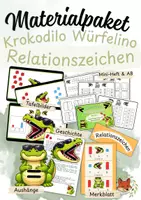Vorschau - Arbeitsblätter - Materialpaket: Größer, kleiner, gleich mit Krokodilo Würfelino - Deckblatt