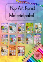 Vorschau - Mal- und Bastelvorlagen - Pop Art Materialpaket mega Bundle – Kreative Malvorlagen für das ganze Jahr - Deckblatt