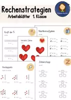 Vorschau - Arbeitsblätter - Rechenstrategien Addieren und Subtrahieren 1. Klasse Arbeitsblätter - Deckblatt