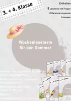 Vorschau - Arbeitsblätter - Materialpaket - Wochenlesen Sommer / Wochenplan lesen - Deckblatt