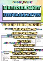 Vorschau - Fördermaterial/Inklusion - Feedbackkarten Schule – Rückmeldebögen & Schülerfeedback differenziert (8 Bereiche) - Deckblatt