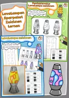 Vorschau - Arbeitsblätter - Sparpaket: Lavalampen zeichnen lernen - realistisch & fantasievoll, fertige Kunststunde - Deckblatt
