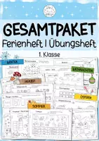 Vorschau - Arbeitsblätter - GESAMTPAKET l Ferienheft l Übungsheft l Klasse 1 - Deckblatt