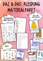 Vorschau - Arbeitsblätter - DaZ / DaF - Kleidung (und Wetter) - MATERIALPAKET - Deckblatt