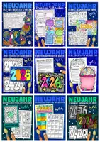 Vorschau - Spiele - XXL Neujahr Kreativpaket 2026 - Materialpaket für das neue Jahr - SEK 1 - Deckblatt