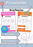 Vorschau - Arbeitsblätter - Prickelbilder / Fensterbilder PAKET Thema Briefkästen - Grundschule - Bastelvorlagen - Deckblatt