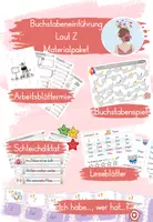 Vorschau - Arbeitsblätter - Buchstabeneinführung Z - Materialpaket - Deckblatt