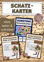 Vorschau - Arbeitsblätter - Schatzkarten - lesen, schreiben & gestalten - Deckblatt