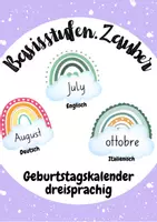 Vorschau - Poster - Materialpaket Regenbogen-Geburtstagskalender - Deckblatt