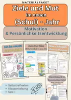 Vorschau - Unterrichtsreihen - Ziele & Motivation im neuen Schuljahr | Mutglas, Visionboard & Reflexion | Klasse 5–9 - Deckblatt