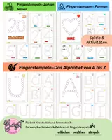 Vorschau - Arbeitsblätter - Materialpaket- Dot-Marker, Ziffern Bis 20,Buchstaben,Formen - Deckblatt