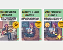 Vorschau - Klassenarbeiten - Klausur-Paket Englisch EF: Digital Age & Growing Up (3 Klausuren inkl. EWH) - Deckblatt