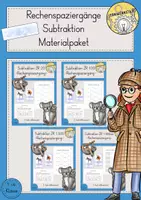 Vorschau - Spiele - Rechenspaziergang Subtraktion Klasse 1-4 Materialpaket - Deckblatt