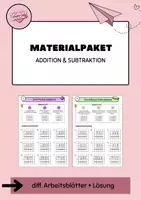 Vorschau - Arbeitsblätter - Materialpaket schriftliche Addition und Subtraktion - Deckblatt