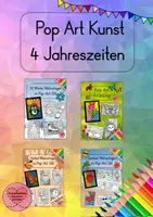 Vorschau - Mal- und Bastelvorlagen - Pop Art Materialpaket - 4 Jahreszeiten - Deckblatt