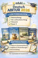 Vorschau - Klassenarbeiten - Deutsch Abitur 2026 – Lektürehilfen & Klausurtraining | Heimsuchung · Der zerbrochene Krug · Woyzeck · Faust I - Deckblatt