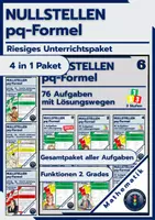 Vorschau - Arbeitsblätter - Nullstellen berechnen | pq-Formel - 76 Aufgaben + Anleitung - Deckblatt