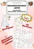 Vorschau - Unterrichtsreihen - Materialpaket Grundrechnungsarten DAF DAZ DFU - Deckblatt