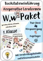 Vorschau - Arbeitsblätter - W - Paket - Pair Check W, Hörspaziergang W, Kugellager W - Deckblatt
