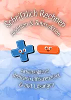 Vorschau - Arbeitsblätter - Materialpaket schriftliche Addition + Subtraktion - Deckblatt