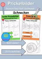 Vorschau - Arbeitsblätter - Prickelbilder / Fensterbilder PAKET Thema Schnecken - Grundschule - Bastelvorlagen - Deckblatt