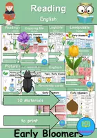 Vorschau - Unterrichtsreihen - Materialpaket - Lesen / Reading - Frühblüher / Early Bloomer - Englisch - Deckblatt