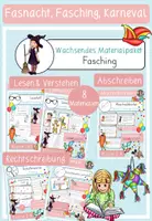 Vorschau - Arbeitsblätter - Materialpaket Fasnacht/Karneval/ Fasching - Deckblatt