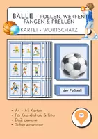 Vorschau - Fördermaterial/Inklusion - Rollen, Werfen, Fangen und Prellen Materialpaket mit Stationskarten und Wortschatz für Grundschule und Kita - Deckblatt